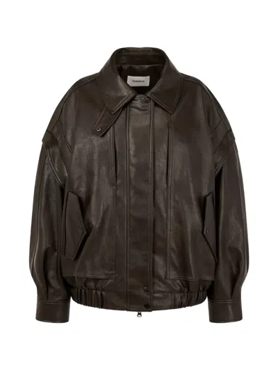 Tomboy Faux-leather Jacket In Green