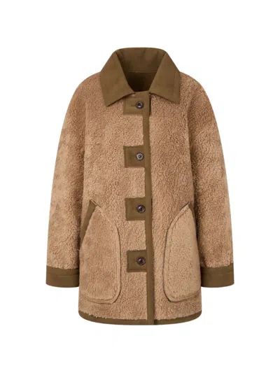 Tomboy Faux-fur Shearling-effect Jacket In Brown