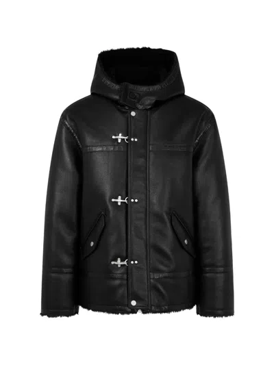 Tomboy Fleece-trim Hooded Jacket In Black
