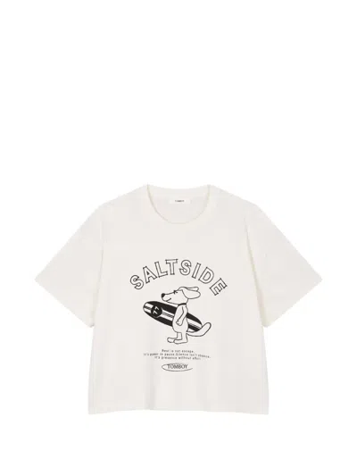Tomboy Graphic-print T-shirt In White
