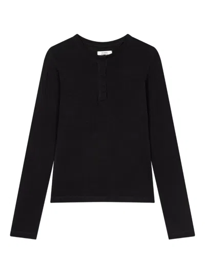 Tomboy Henley Long-sleeved Top In Black