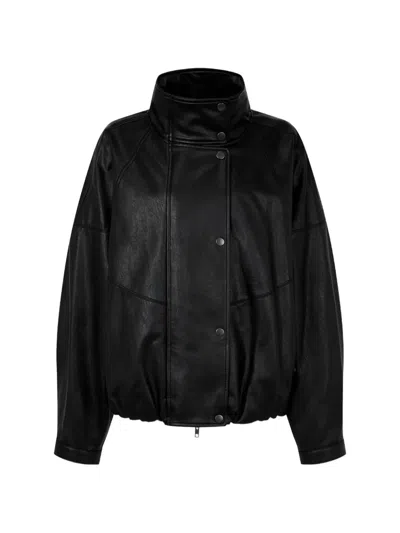Tomboy High-neck Panelled Jacket In Black