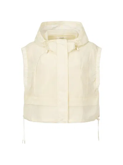 Tomboy Hooded Drawstring Gillet In Neutral