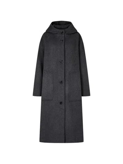 Tomboy Hooded Oversized Coat In Multi