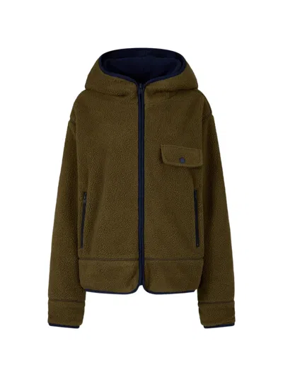 Tomboy Hooded Shearling-effect Jacket In Green