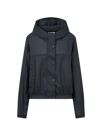 Tomboy Hooded Snap-button Oversized Jacket In Blue