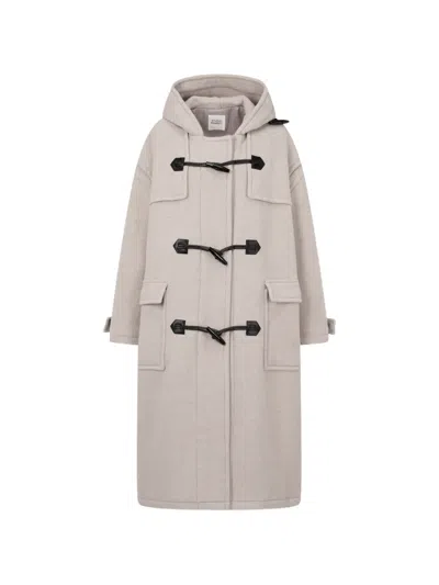 Tomboy Hooded Toggle-fastening Coat In Neutral