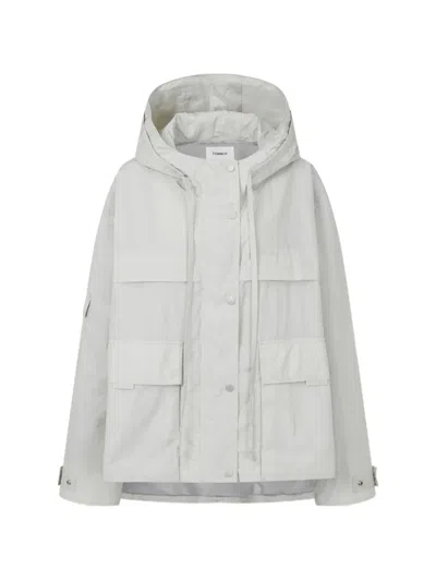 Tomboy Hooded Utility-design Jacket In Gray