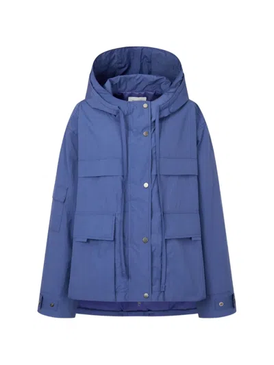 Tomboy Hooded Utility Jacket In Blue