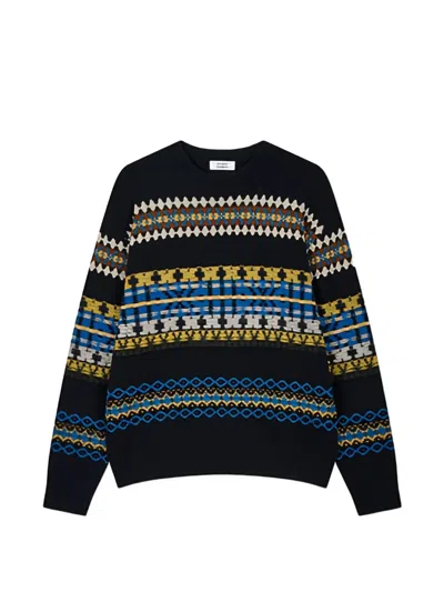 Tomboy Jacquard-knit Sweater In Black