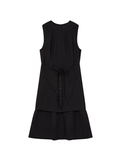 Tomboy Layered Wrap Dress In Black