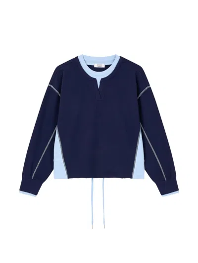 Tomboy Layered-style Drawstring Sweater In Multi