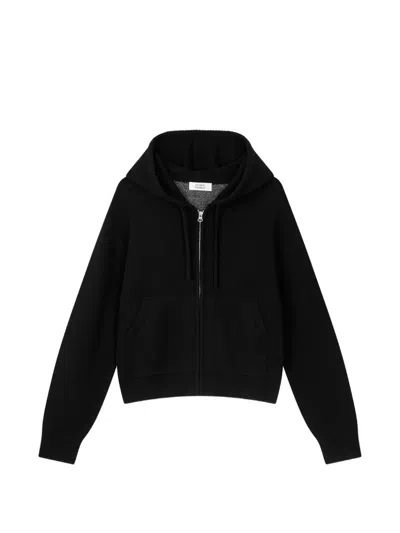 Tomboy Logo-intarsia Zip-up Hoodie In Black