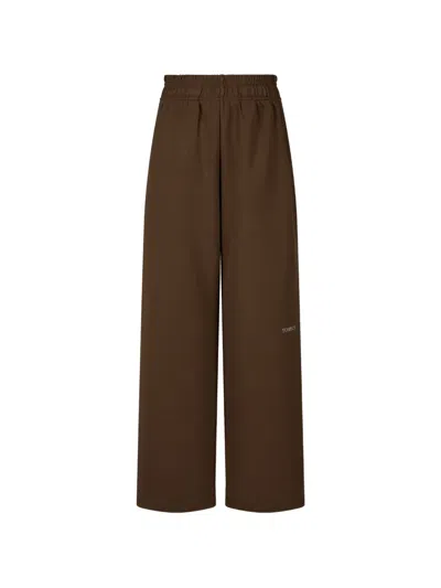 Tomboy Logo-print Drawstring-hem Trousers In Brown