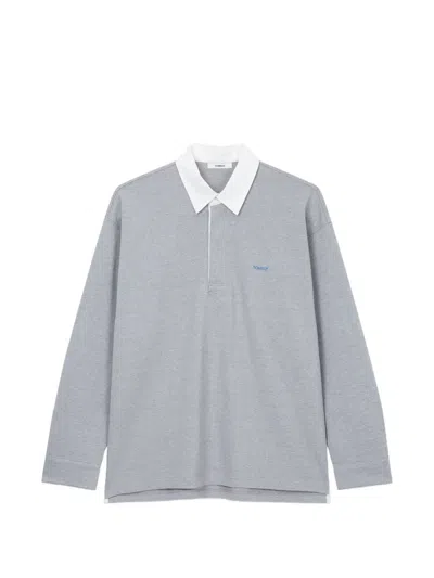Tomboy Long-sleeves Polo Top In Gray