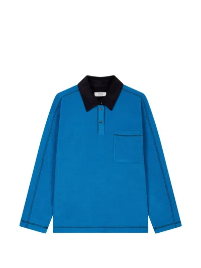 Tomboy Long-sleeve Polo Shirt In Blue