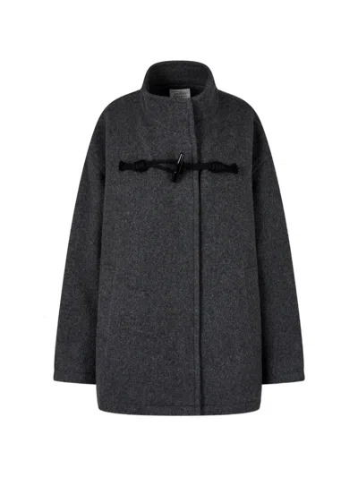 Tomboy Mélange-effect High-neck Jacket In Gray
