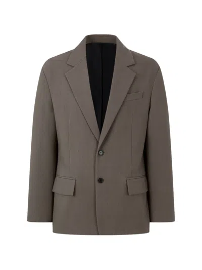 Tomboy Notched-lapel Single-breasted Blazer In Gray