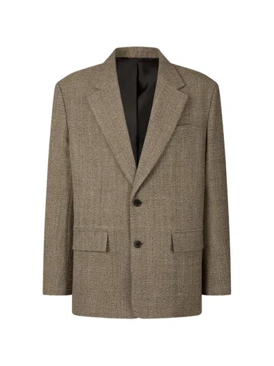 Tomboy Notched-lapels Single-breasted Blazer In Brown