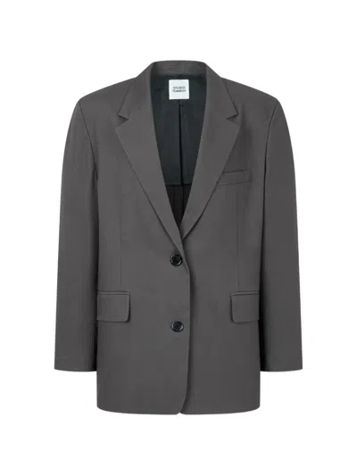 Tomboy Notched-lapels Single-breasted Blazer In Gray