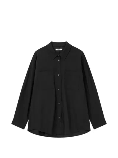 Tomboy Oversized Patch-pocket Shirt In Black