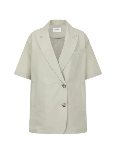 Tomboy Oversized Short-sleeve Oversized Jacket In Gray
