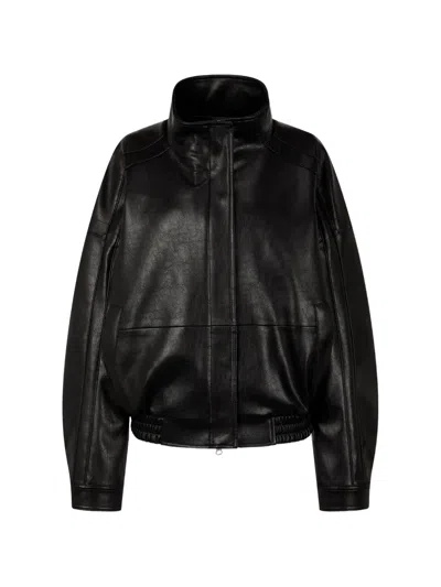 Tomboy Panelled Bomber Jacket In Black