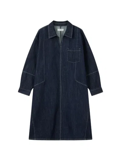 Tomboy Panelled Denim Dress In Blue