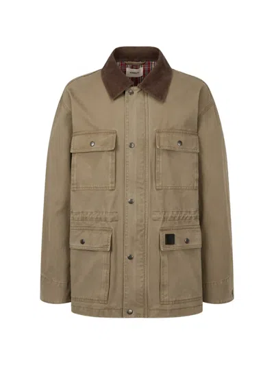 Tomboy Patch-pocket Washed Jacket In Brown