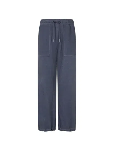 Tomboy Pigment-dyed Wide-leg Track Pants In Blue