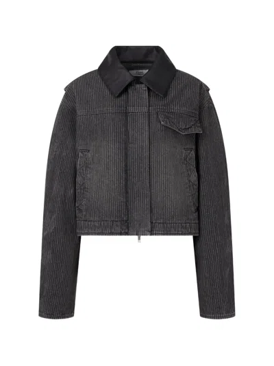 Tomboy Pinstriped Cropped Jacket In Animal Print