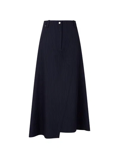 Tomboy Pinstripe-pattern Maxi Skirt In Blue