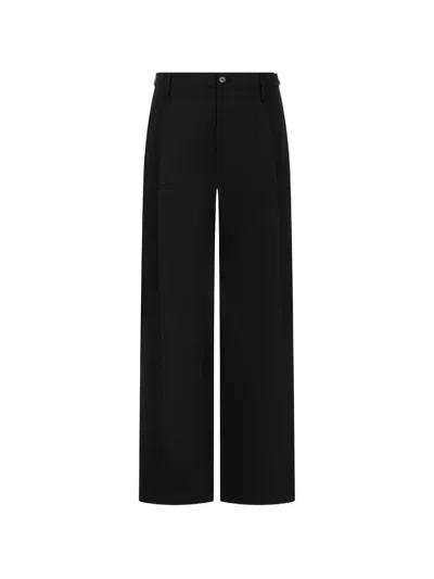 Tomboy Pintuck-detail Trousers In Black
