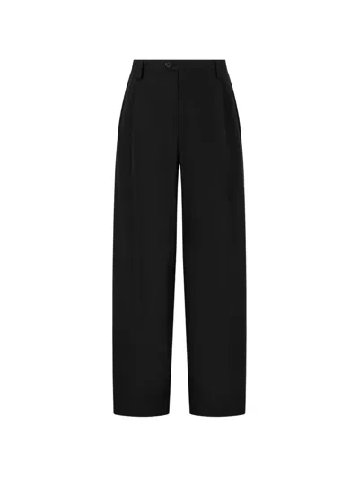 Tomboy Pintuck-detail Trousers In Black