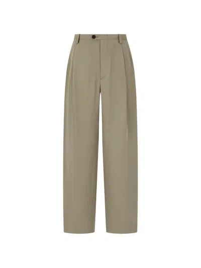 Tomboy Pintuck-detail Trousers In Green