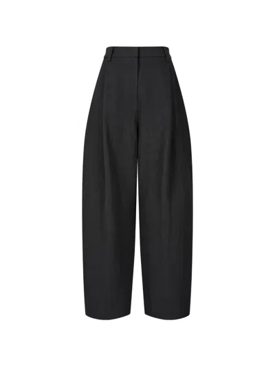 Tomboy Pintuck Trousers In Black