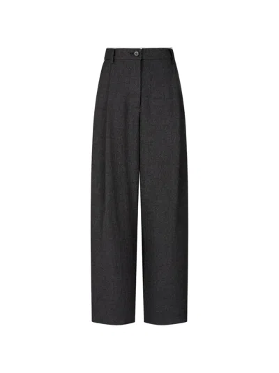 Tomboy Pintuck Trousers In Black