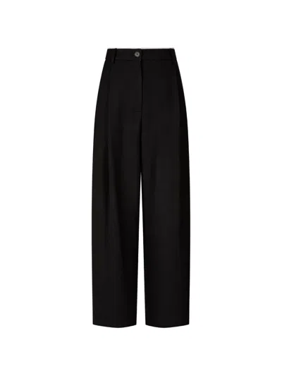 Tomboy Pintuck Trousers In Black