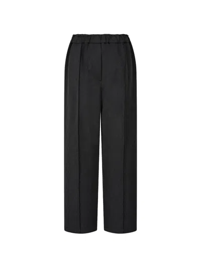 Tomboy Pintuck Trousers In Black