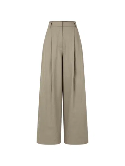 Tomboy Pintuck Wide-leg Trousers In Neutral