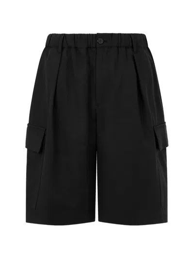 Tomboy Pleated Bermuda Shorts In Black