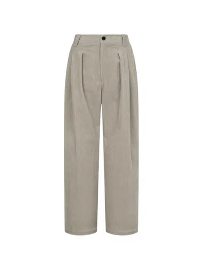 Tomboy Pleated Corduroy Trousers In Neutral