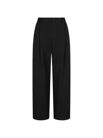 Tomboy Pleated Drawstring Trousers In Black