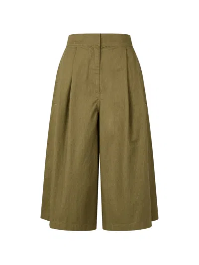 Tomboy Pleated Elasticated-waist Trousers In Green