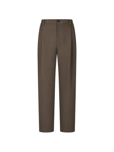 Tomboy Pleated Elasticated-waistband Trousers In Brown