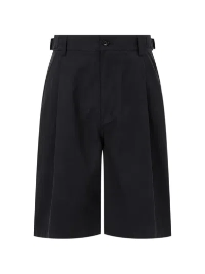 Tomboy Pleated Side-strap Shorts In Black
