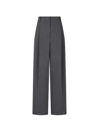 Tomboy Pleated Wide-leg Tailored Trousers In Black