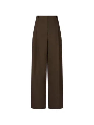 Tomboy Pleated Wide-leg Trousers In Brown