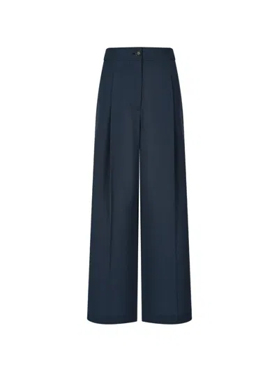 Tomboy Pleated Wide-leg Trousers In Blue