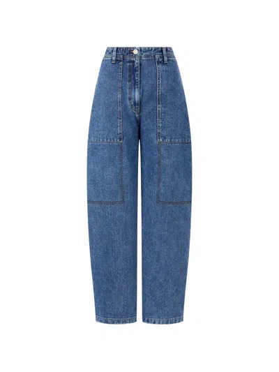 Tomboy Pocket Denim Trousers In Blue